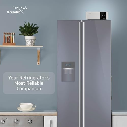 Image of V-Guard Elegna 1000 Stabilizer for Inverter Refrigerator up to 1000 Litre | India's Best Design Project | Wide Input Voltage Range (Working Range 125 VAC-290 VAC) | 3 Year Warranty by V-Guard | Grey