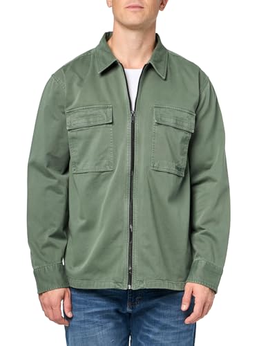Image of BOSS Men's Twill Cargo Pocket Zip Up Overshirt