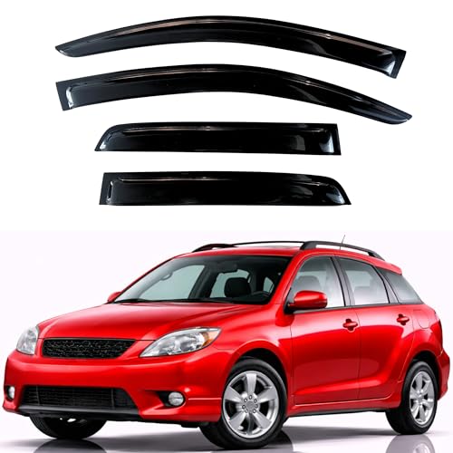 Image of KPY Rain Guards Fit for 2003-2008 Toyota Matrix, Out-Channel Window Visors Vent Wind Deflectors 4PC, Car Accessories for 2003-2008 Pontiac Vibe