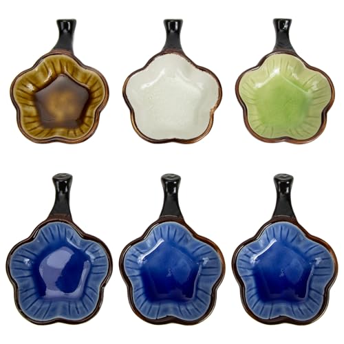 SHERCHPRY Lavadora de Pinceles de Cerámica 6 Piezas, Bandeja Multifuncional para Tinta y Portalápices, Tamaño Compacto, Color Surtido, Adecuado para Caligrafía y Materiales Color Aleatorio