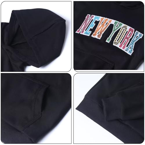 Image of WELAKEN Girls New York Hoodies Sweatshirts Long Sleeves Pullover Tops