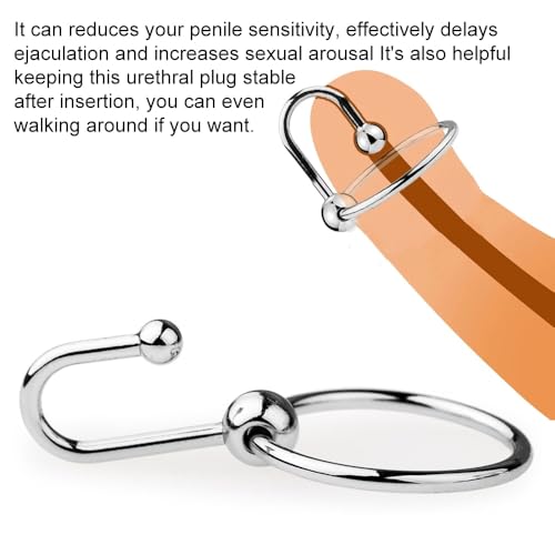 Stainless-Steel-Penis-Cock-Ring-Urethral-Plug-Steel-Balls-Penis-Rings-Sex-Toys-Metal-Ring-Sex-Toys-for-Men-Delay-Ejaculation-098-inch