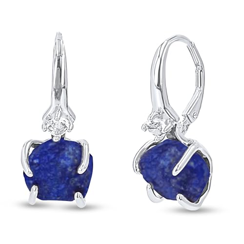 Real Raw Lapis Lazuli Drop Earrings...