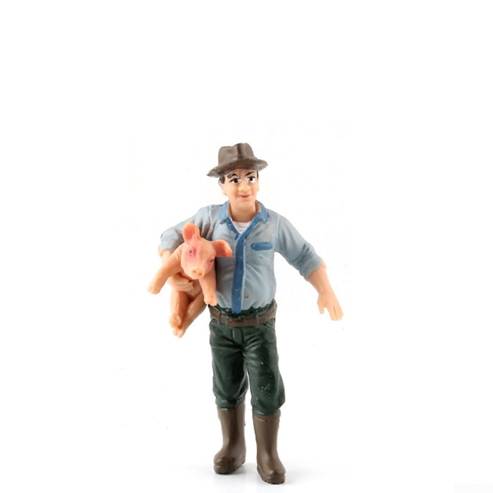 Model Trains Farmer Shepherd Painted Figures O Scale Simulation Farm Standing People for Miniature Scenes Train Railway Sand Table Miniature Scenes(#14)