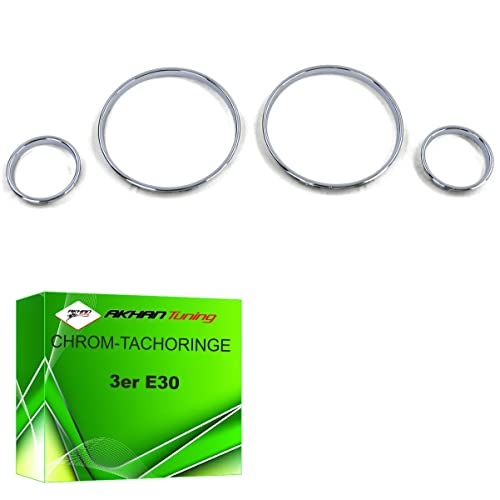 TR10E30 - Anneau Chromé Compteur De Vitesse, D'ANNEAUX À COMPTEURS, tachymètre anneau pour BMW E30 (12/1982-06/1994)