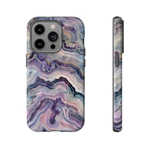 Coque rigide brillante iPhone 14 Pro anti rayure motif géode