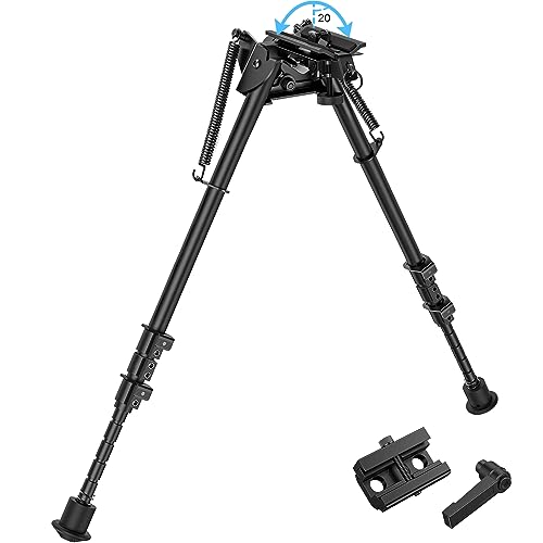 CVLIFE Bipod for Rifle Bipod Pivot Tilt Bipod with Swivel Stud and Detachable S Lock Lever for Rifle Stability and Target Shooting (Aluminum, 13.5-27')