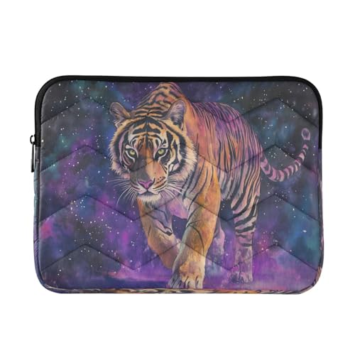 Tiger Starry Walk Purpleblue Laptop Sleeve for 13-13.3 IN Water Resistant Portable Laptop Sleeve Bag Protective Case for Women Travel Airport