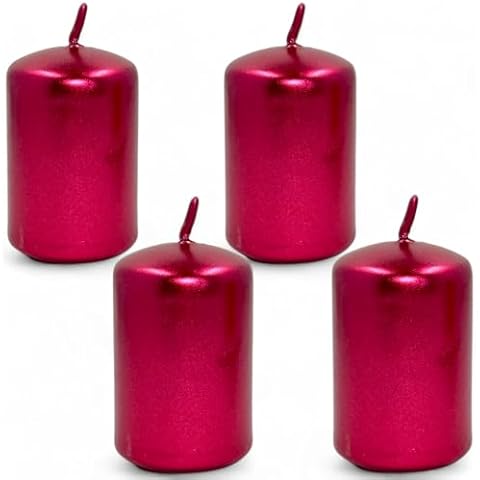 Bougies piliers MIJOMA rouges métallisés Cover