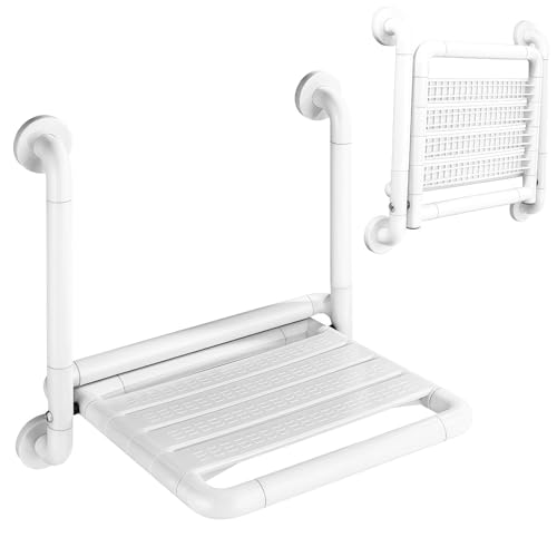 16-Inch Foldable Shower Seat with Armrests
