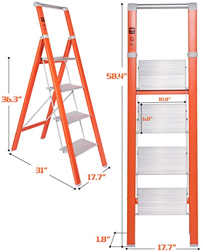 MECHREVO 4-Step Folding Ladder, 36-1/4