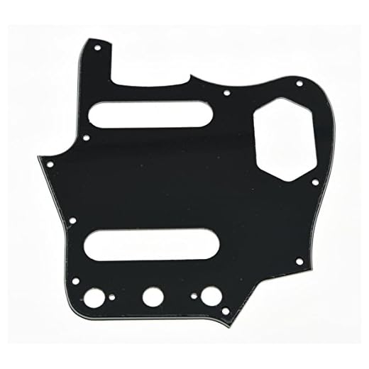 Guardabarros de triple capa con laminado efecto rayado y estilo vintage de Kaish para guitarra Fender Jaguar modelo estadounidense, en color negro