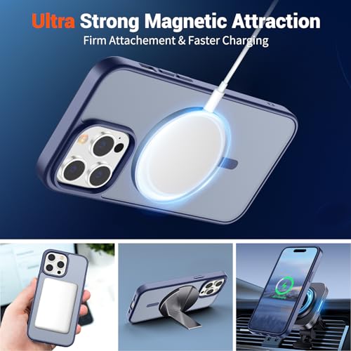 SUPFINE Magnetic for iPhone 14 Pro Case (Compatible with MagSafe) (Military Grade Drop Protection) Slim Translucent Matte Shockproof with Anti-Fingerprint Phone Case,Lavender Gray