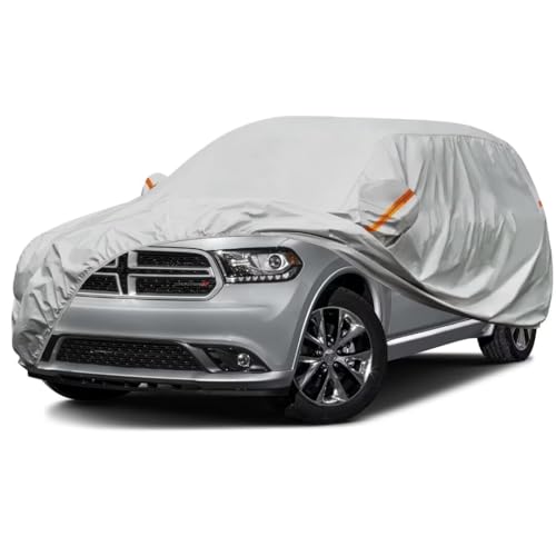 Kayme SUV Car Cover Fit for Dodge Durango (1998-2025) Automobiles All Weather Waterproof, Outdoor Cover Sun Rain Protection, with Lock and Zipper Door