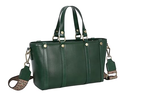 HESHE Genuine Leather Handbags for Women Satchel Bag Tote Purse Designer Crossbody Bags with Two Adjustable Straps