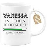 quotedazur Caf�-Croissant - Mug Personnalis� Tasse Cadeau No�l Vanessa Est En Cours De Chargement Veuillez Patienter - Blanc/C�ramique