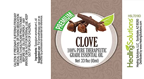 Healing Solutions 10Ml Oils - Clove Essential Oil - 0.33 Fluid Ounces #TOP1