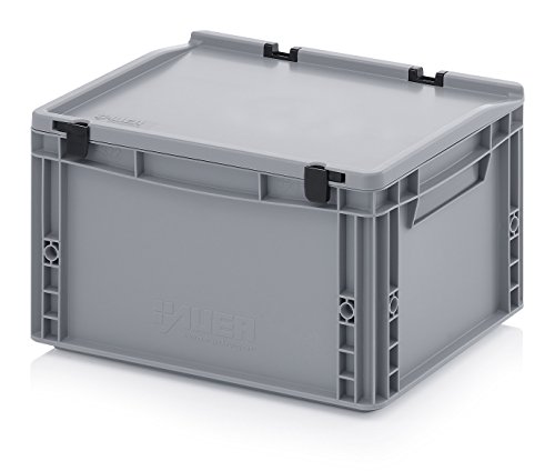 Eurocontentor, 40 x 30 x 23,5 cm, com tampa dobrada, inclui metro dobrável.