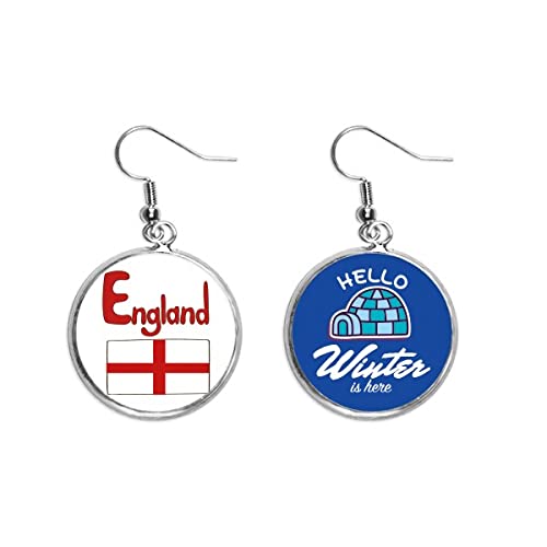 Pendientes de gota Inglaterra rojo joyería de cuelgue para mujer estilo hielo de invierno