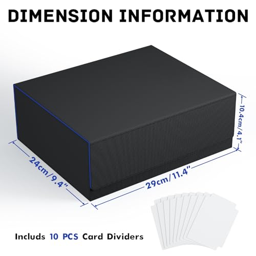 ZLCA Card Storage Box for MTG PTCG, Commander Deck Box Holds 1800+, Deck Storage Case, Card Organizer for TCG(Black&Blue) by ZLCA - Used condition - Image 3
