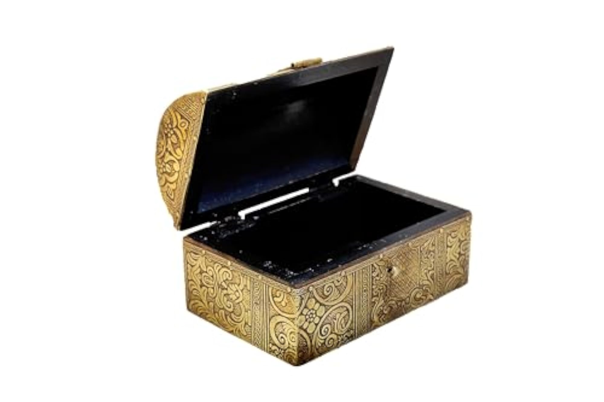 Handcrafted Antique Brass Jewellery Box, 6 Inch
