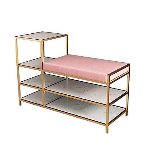 Zapatero de 3 Niveles, Organizador de Zapatos para Entrada, Banco de Entrada con estantes de Malla y Asiento para Espacios pequeños, vestíbulo, Pasillo, Sala de Estar, 90 x 35 x 57 cm.