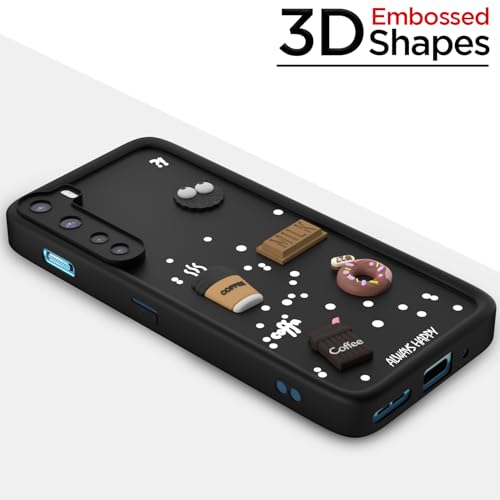 Image of Pikkme Back Cover for OnePlus Nord (2020) | 3D Cartoon Silicone Case Cute & Fun Full Protective Bumper Cover (Black)
