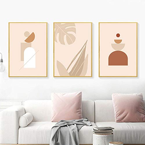 Affiche Toile Boho Kaki pour Salon | Décoration Murale Vintage 3 Pièces