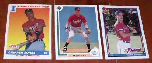 Lot of 3 1991 Chipper Jones Rookie Cards - Topps Upper Deck Score