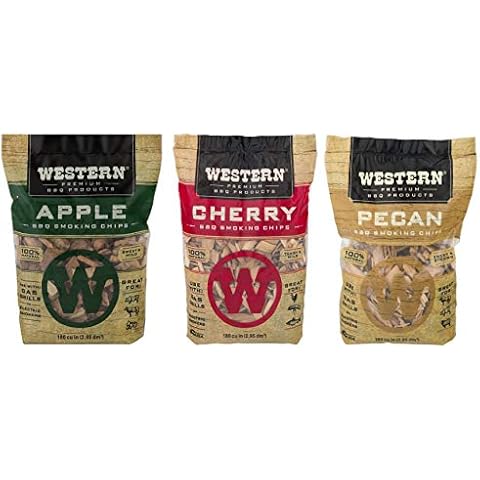 Ultimate Western BBQ Smoking Wood Chips Variety Pack Bundle (3)- Apple, Pecan, and Cherry Flavors Cover