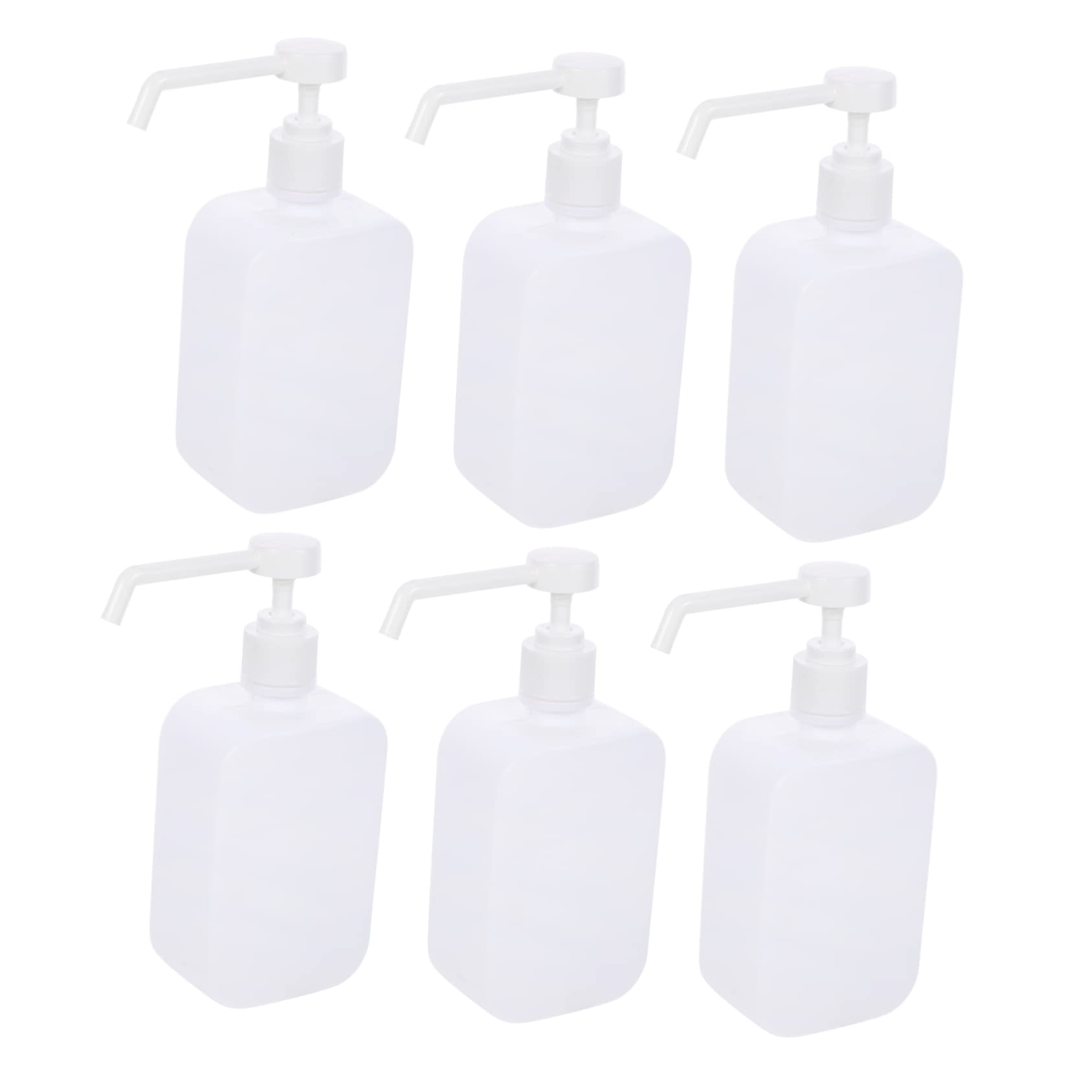 Alipis 6pcs 500ml Empty Hand Pump Spray Bottles Refillable Plastic Hand Dispensers for Bathroom Kitchen Cleaning Long Nozzle Spray Stem