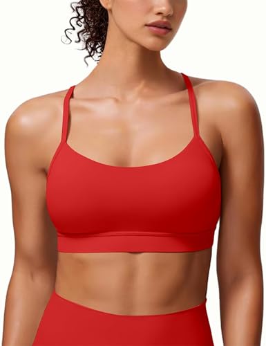 Padded Y-Back Sports Bra for Women - Racerback Low Impact Spaghetti Strap for Yoga Workout Top2