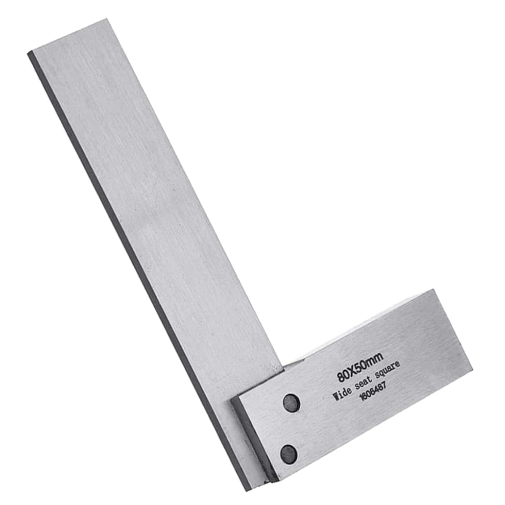 Ngbbby Silver Machinist Square Set Engineer 90 Right Angle Precision Steel Angle Ruler, Engineer 90 Right