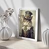 Lithobee - Humorous historical cat portrait Home Wall Art Prints in Sizes A2, A3 & A4 Framed in a Stylish Quality Coloured Frame or Unframed - A2 Black Ornate Frame #3