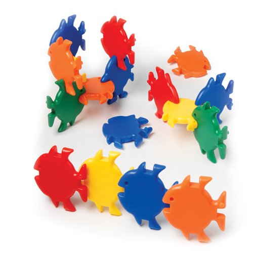 Constructive Playthings25 pc. 4" x 4" Giant Fabulous Fish Connecting Toy with Storage Tub for Ages 18 Months and Up