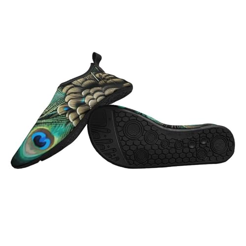 Water Shoes for Women Men Swim Beach Shoes Quick Dry Barefoot Aqua Shoes Peacock Feather Sport Shoes Hiking Shoes2