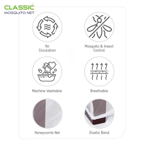 Image of Classic Mosquito Net for Baby Crib | 144cmX75cmX90cm Encrypted Toddler Crib Tent Full Cover Safety Net, Durable, Strong - Keep Baby Infant from Climbing Out, Falls and Mosquito Bites (White)