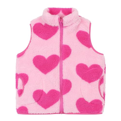 Image of JESKIDS Girls' Boys Sherpa Fleece Vest Outwear Lightweight Solid Color Cute Jacket with Pockets 2-11 Years