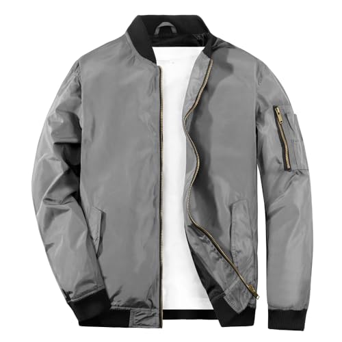 MADHERO Mens Bomber Jacket Lightweight Slim Fit Softshell Windbreaker