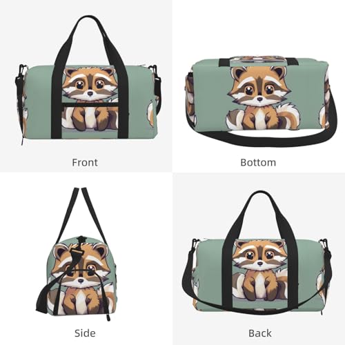 Bolsa cruzada de mano de mapache animado con correa ajustable y compartimentos 2
