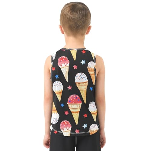 J JOYSAY Icecream Star Shape Black Boys Tank Top Sleeveless Muscle Shirts Quick Dry Kids T-Shirts 3-15T3