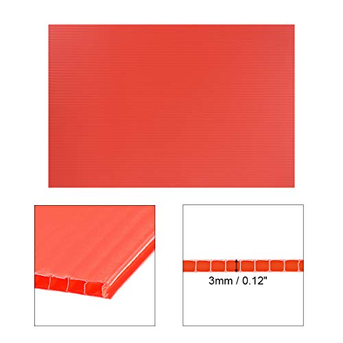 Image of uxcell Corrugated Plastic Sheets,3mm Red Blank Yard Lawn Signs,8 Inch x 12 Inch,Waterproof Sign Blank Board 1pcs