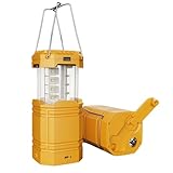 Mesqool Electric LED Camping Lantern,Portable Solar Hand Crank Flashlight for Emergency, Rechargeable Bright Survival Tent Lantern with Long Hours,USB Charger for Power Outages,Hurricane Light