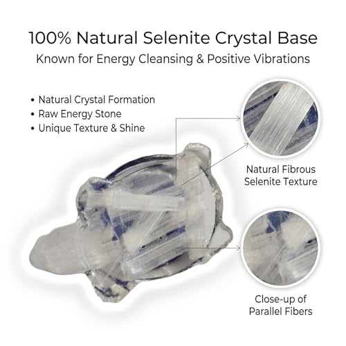 Image of Natural Selenite Tortoise (Kachhua) with Evil Eye Shell | Resin Feng Shui & Vastu Turtle for Protection, Wealth & Positive Energy | Home Office Desk Decor & Gift