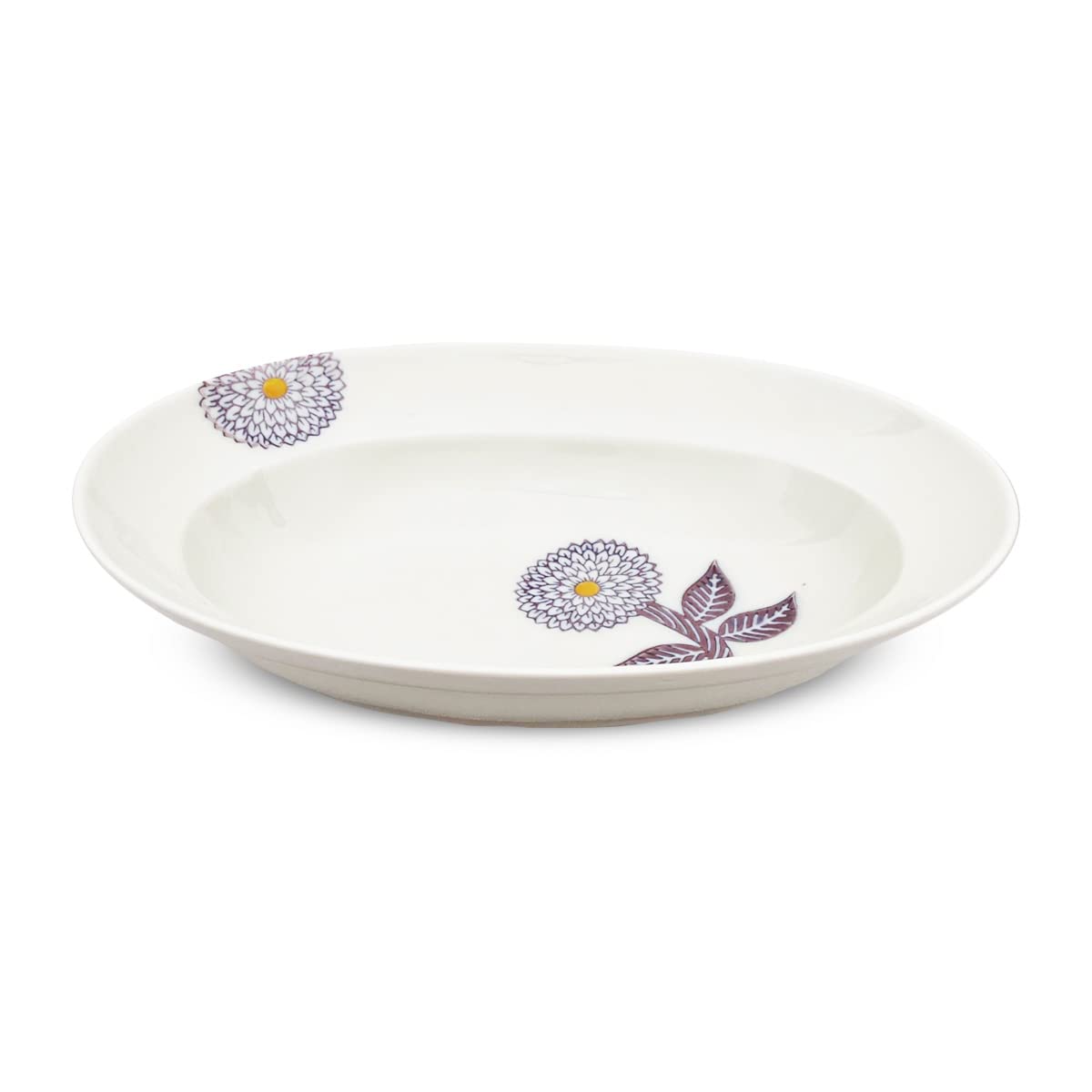 新品　波佐見焼　勲山窯　20cm 楕円鉢　ダリア　ライトブルー 波佐見焼 皿 楕円鉢 中 勲山窯 色彩ダリア ボウル 小鉢 中鉢 取