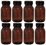 tarros farmacia cristal 8 tarros de cristal de 0,125 litros, con rosca GL40 y tapa de rosca de cierre hermético DIN 40. Nuestros vasos se fabrican en Alemania en calidad farmacéutica.