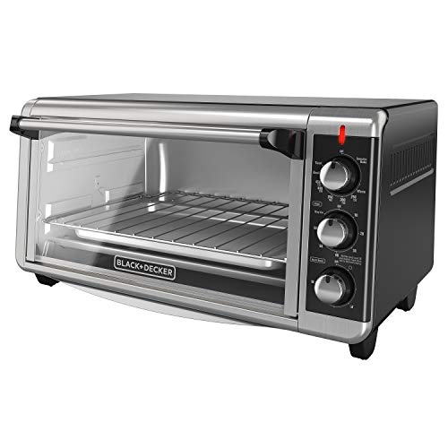 Black+Decker TO3250XSB Fits 9 Inchx13 Inch Oven Pans And 12 Inch Pizza, Stainless Steel/Black thumb #1