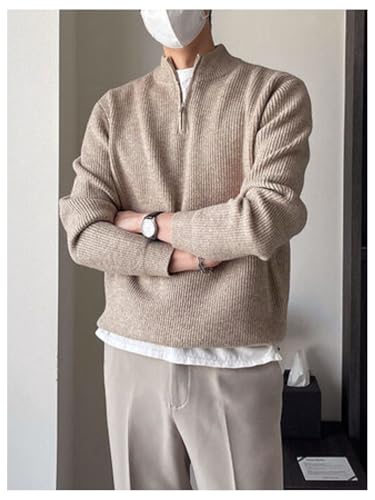 Floerns Men's Quarter Zip Long Sleeve Knitted Sweater Fall Mock Neck Pullover Top4