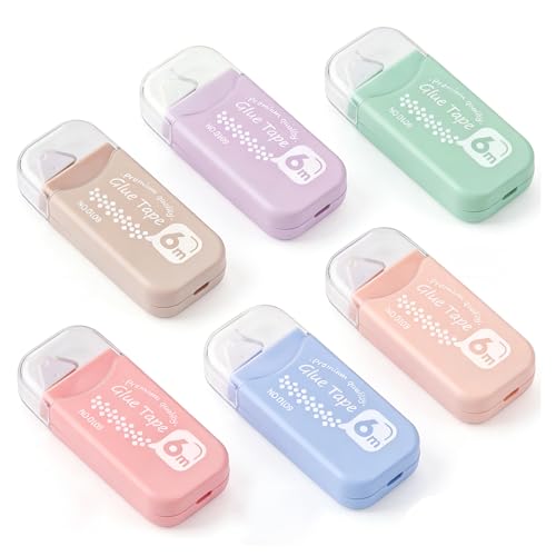 ThriveMart 6 Pack Glue Tape Roller Double Sided Adhesive Tape Pen