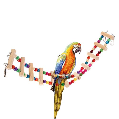 Bird Toys/Birds Natural Wooden Ladder with Colorful Beads/for All Medium Birds and Exotic Birds/Suitable for Big Size Bird Cages/Product Size Width 13 CM X 94 CM Length TAIYO PLUSS DISCOVERY (B083KGX93P) Amazon Price History, Amazon Price Tracker